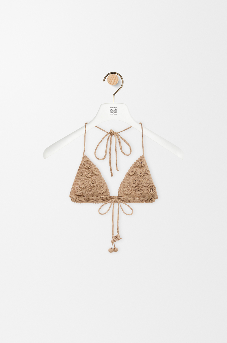 LOEWE 棉質鉤針編織上衣 米色