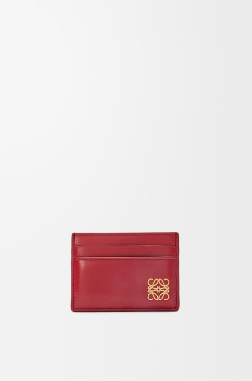 LOEWE パファー アナグラム プレーン カードホルダー（シャイニーナパカーフ） バーントレッド