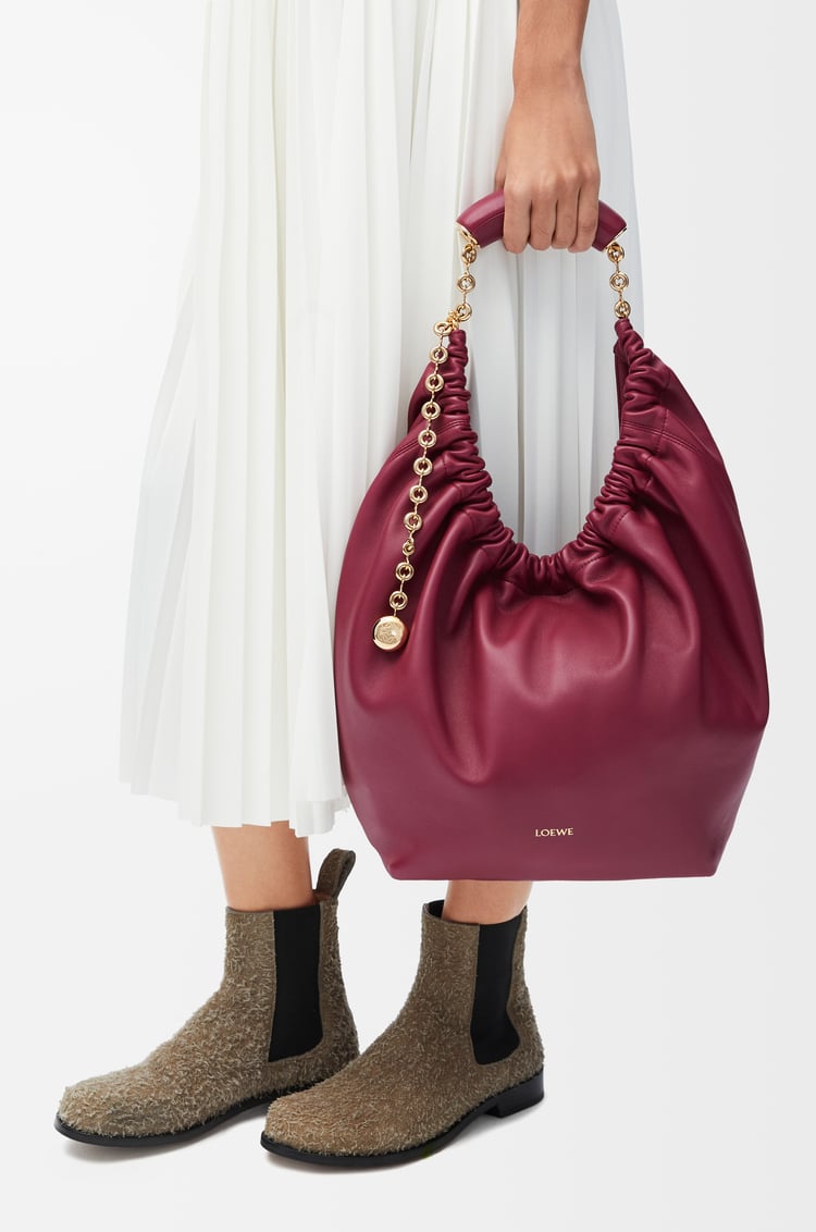 LOEWE Medium Squeeze bag in mellow nappa lambskin Crimson