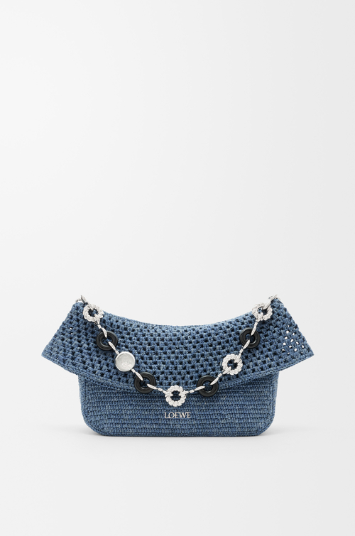 LOEWE Medium Ola bag in crochet Denim Blue