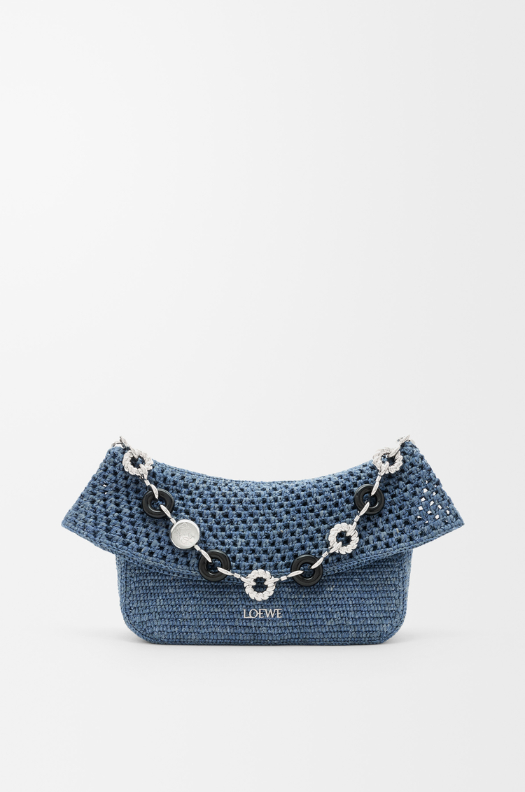 LOEWE Medium Ola bag in crochet Denim Blue