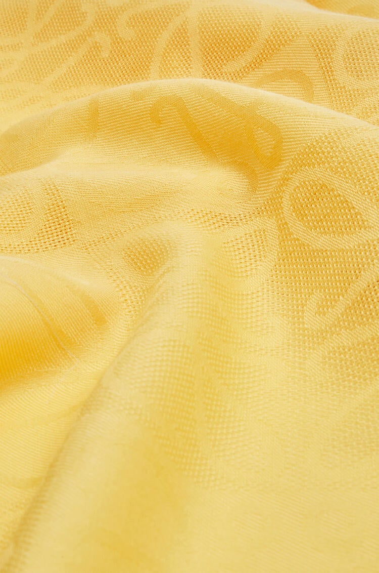LOEWE Damero scarf in wool, silk and cashmere Yellow Corn pdp_rd