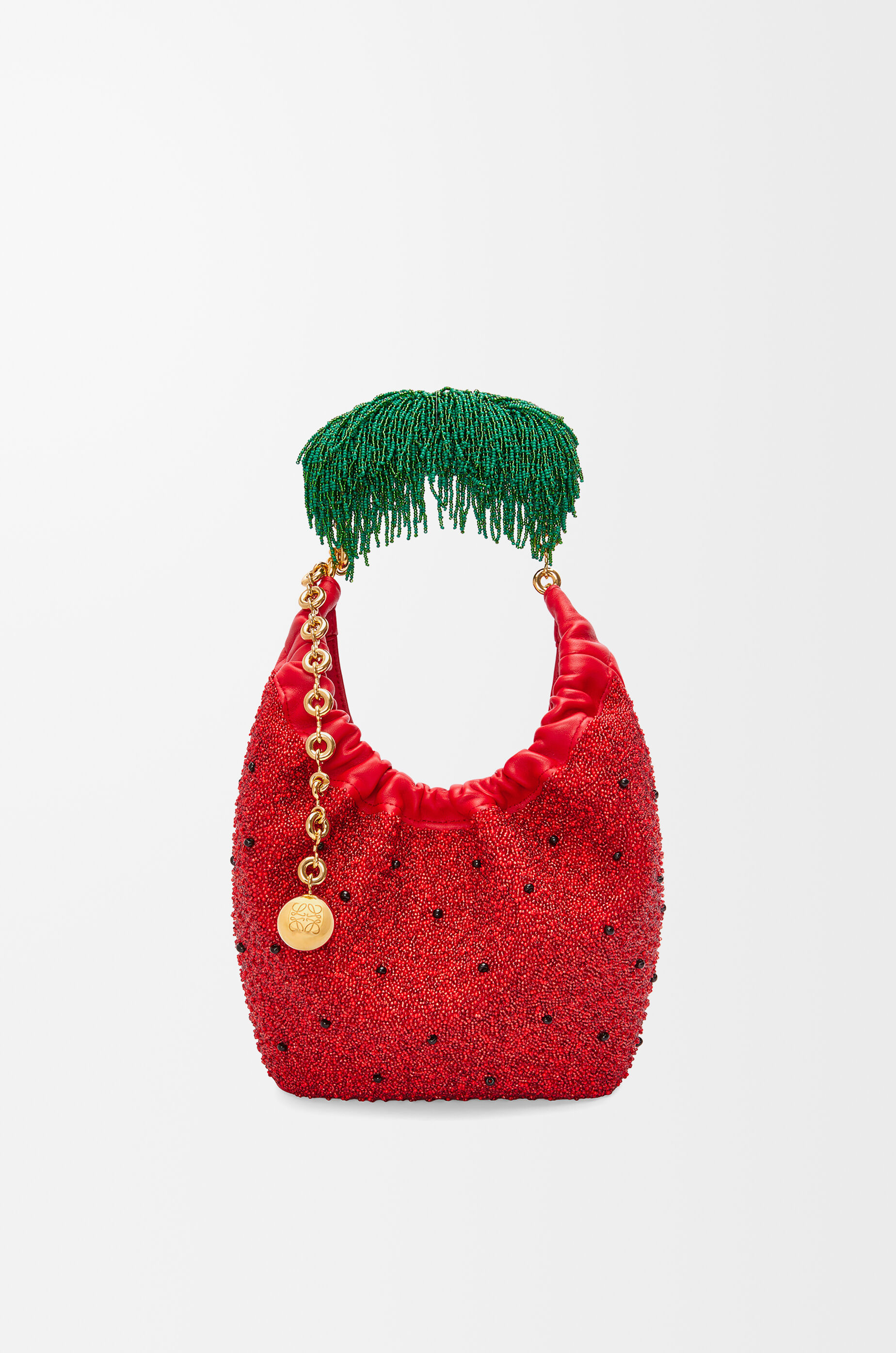 スクイーズバッグ ミニ（ビーズレザー） レッド - LOEWE