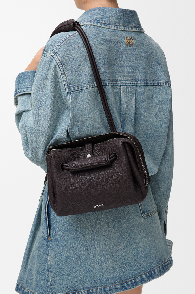 LOEWE Small Madrid bag in supple grained calfskin Dark Ebony