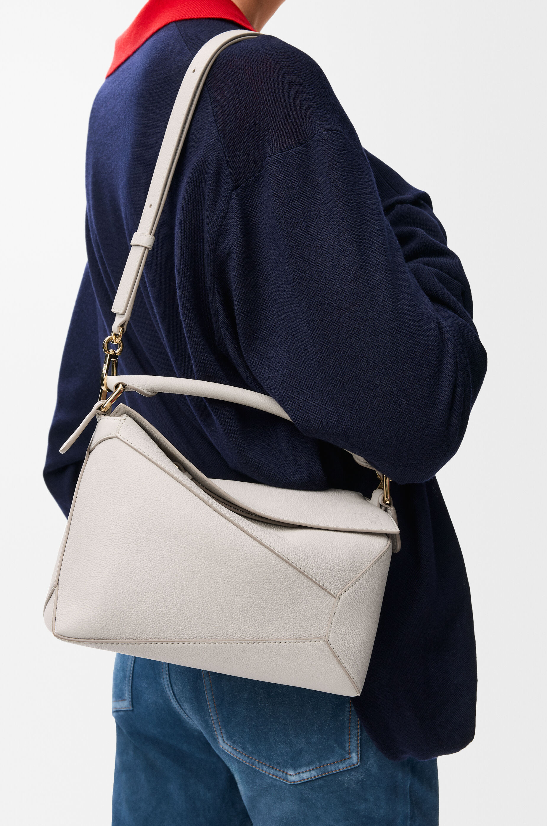 Small Puzzle Edge bag in soft grained calfskin Grey - LOEWE USA