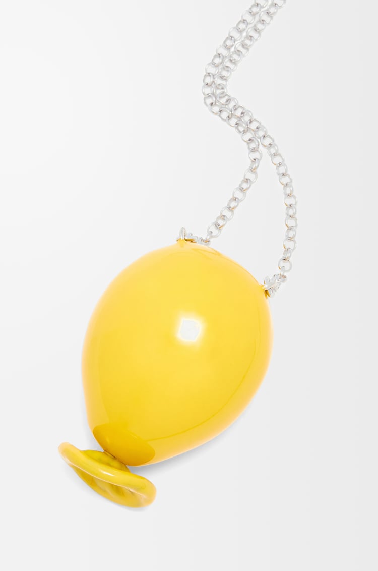 LOEWE Balloon pendant in sterling silver and enamel Yellow