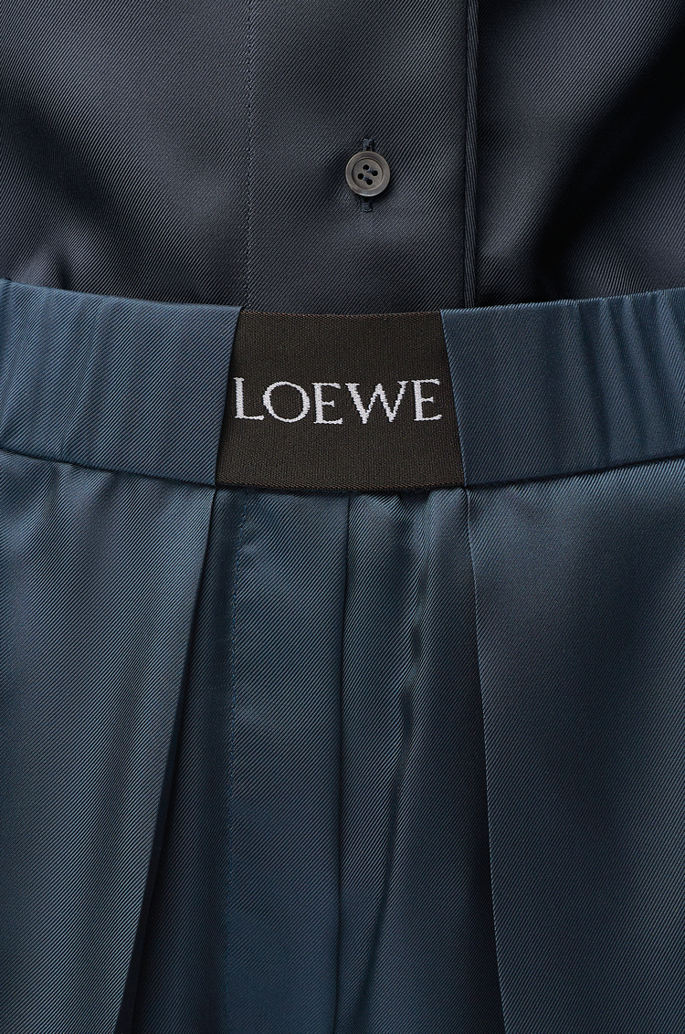 LOEWE Pantalon élastiqué en soie Gris Foncé