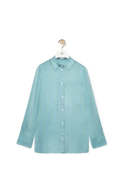 LOEWE Camisa en viscosa y seda Verde/Azul/Blanco