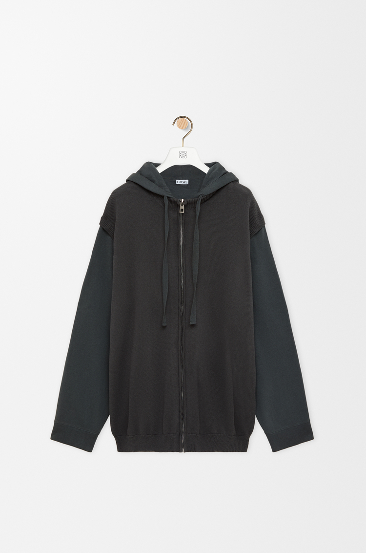 LOEWE Zip-up hoodie in cotton Dark Grey