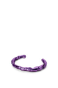 LOEWE 窄款纳帕扭纹银质手环 Dark Purple pdp_rd