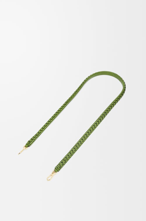 LOEWE 經典小牛皮編織螺旋皮帶 春綠色