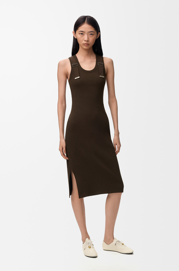 LOEWE Kleid aus Stretch-Baumwolle Braun