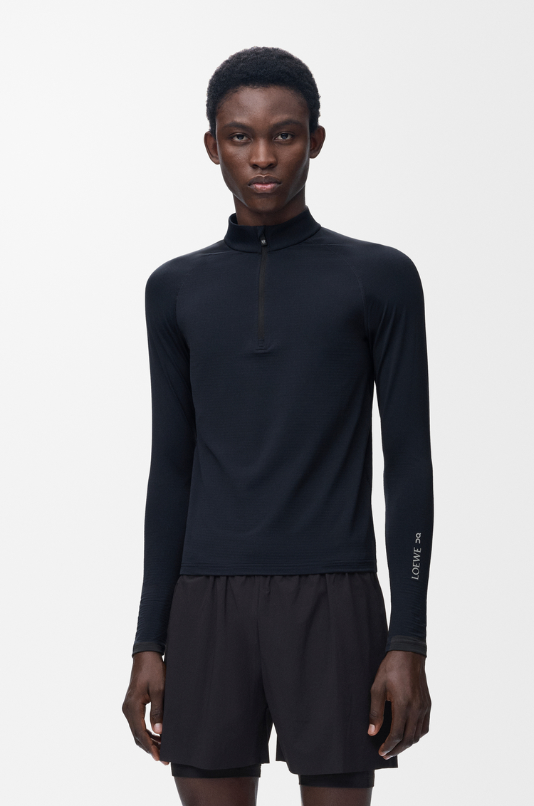 LOEWE Mock neck top in technical knit Black