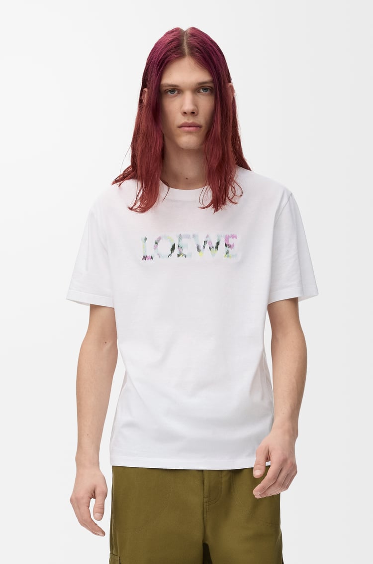 LOEWE 棉質寬鬆版型 T 恤 白色