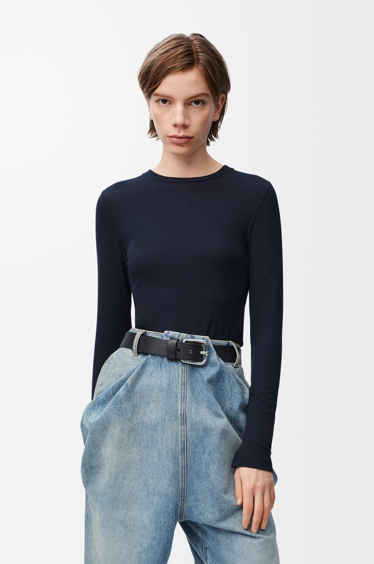 LOEWE Long sleeve top in modal Dark Blue