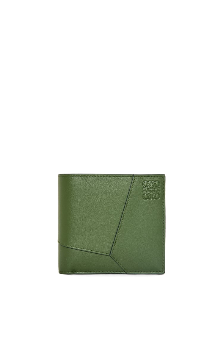 LOEWE Cartera Puzzle con dos pliegues y monedero en piel de ternera clásica Verde Caza