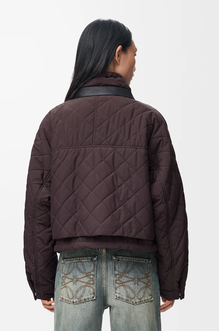 LOEWE Padded jacket in technical shell Brown