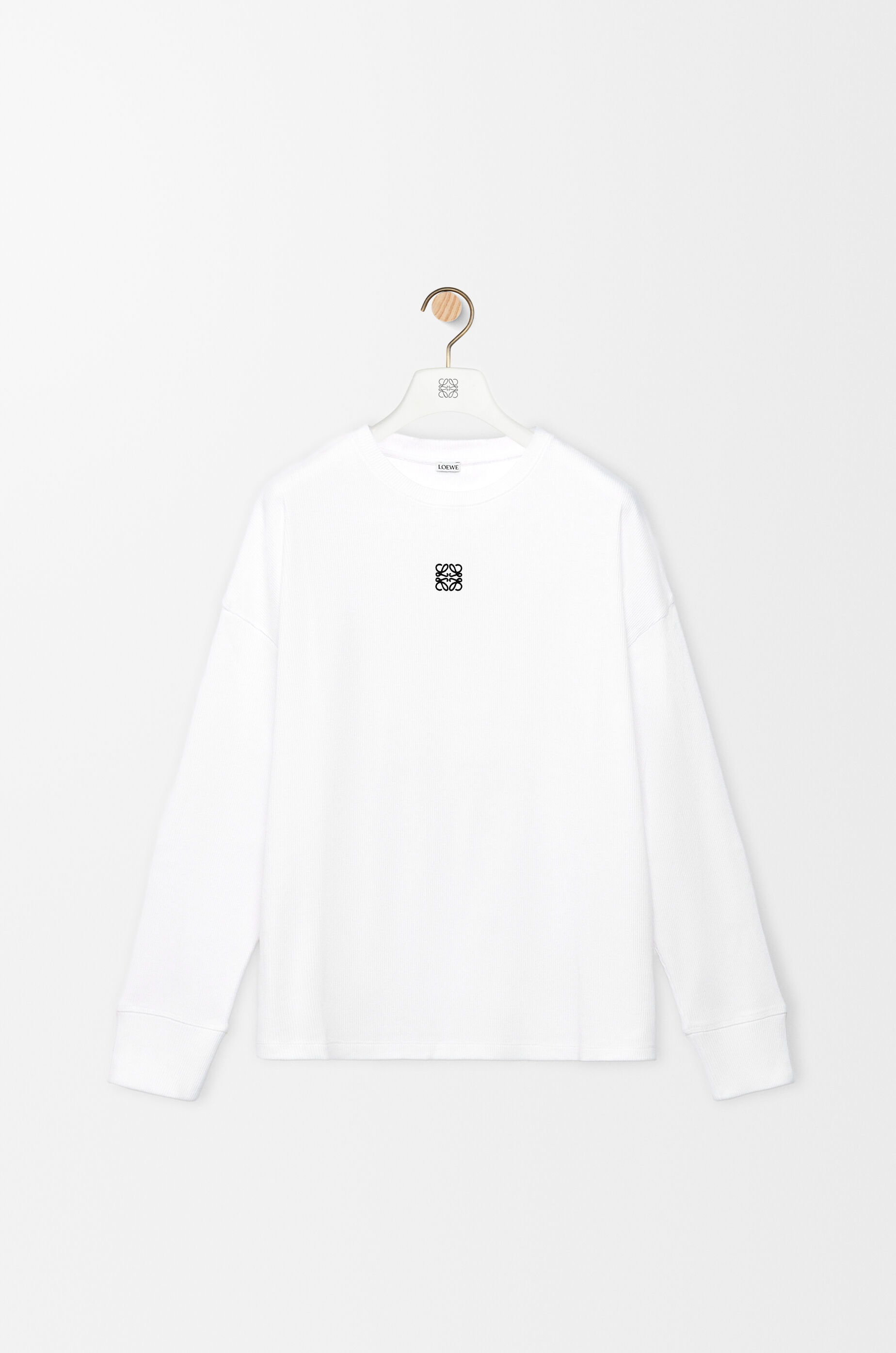 オーバーサイズフィット ロングスリーブ Tシャツ（コットン） ホワイト