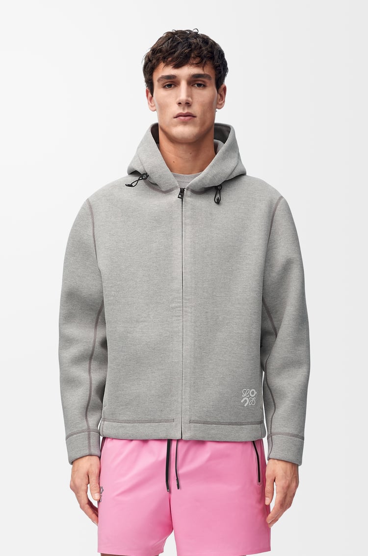 LOEWE Sudadera con capucha en tejido técnico Gris Jaspeado
