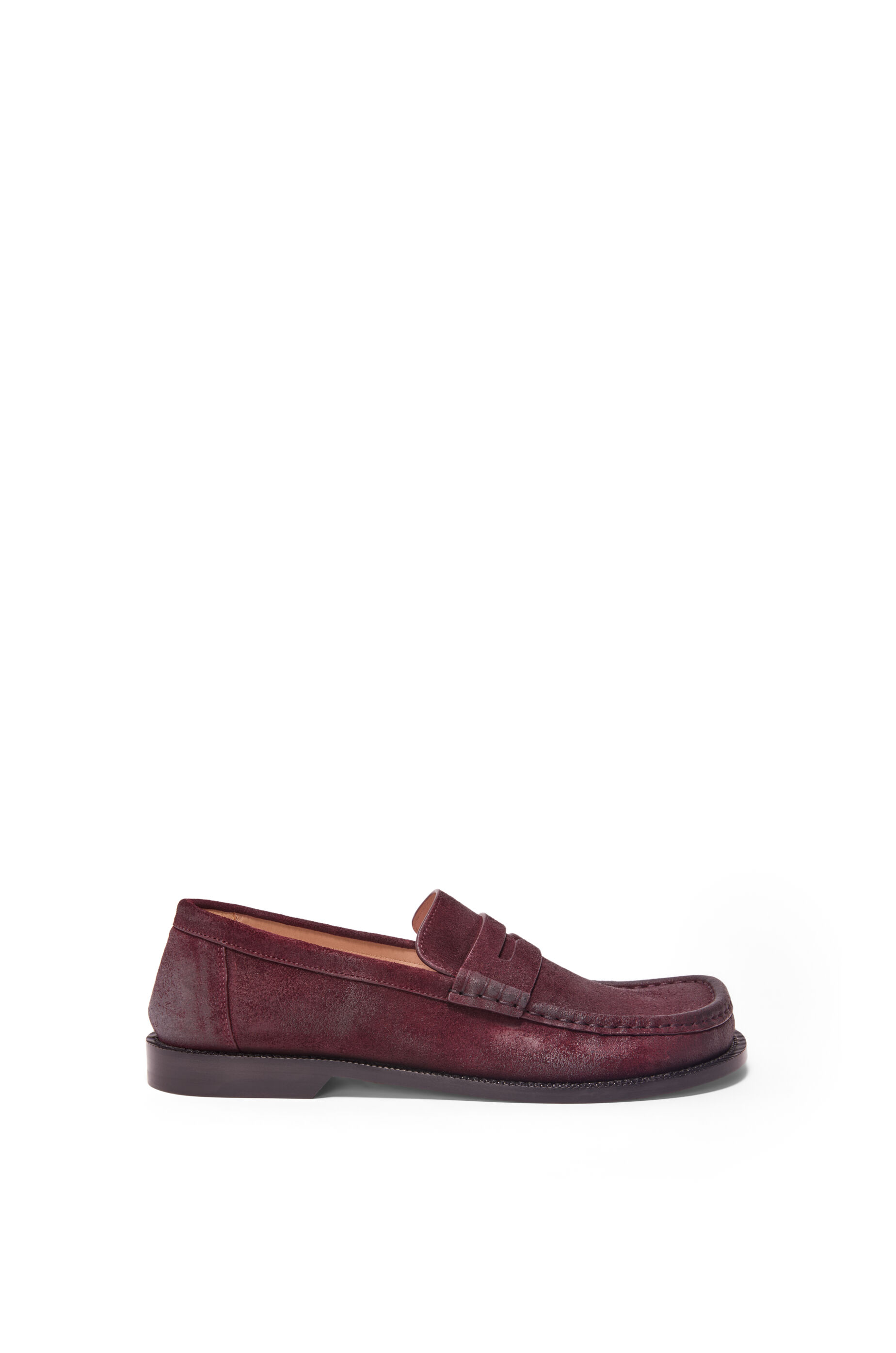Campo loafer in waxed suede calfskin Bordeaux LOEWE