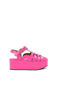 LOEWE 小牛皮楔形羅馬涼鞋 Neon Pink pdp_rd