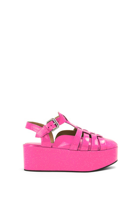 LOEWE 小牛皮楔形羅馬涼鞋 Neon Pink plp_rd