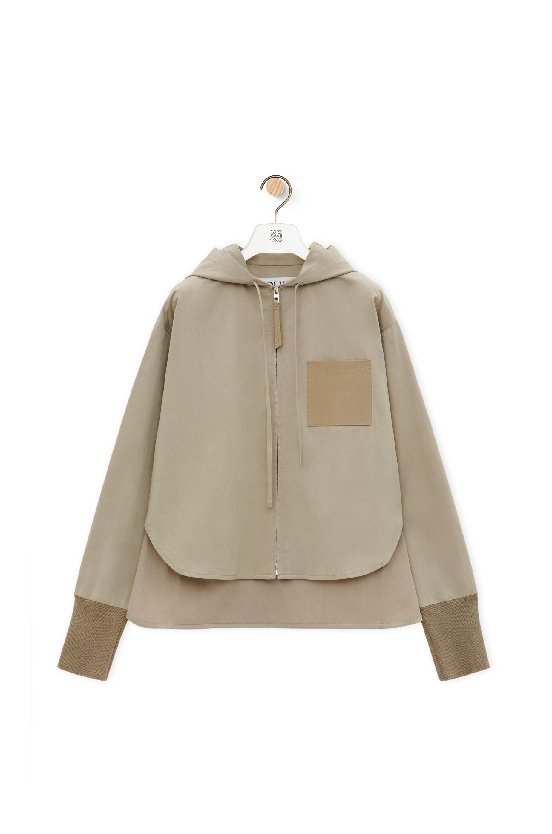 フーデッド ジャケット（コットン&シルク） ベージュトレンチ - LOEWE