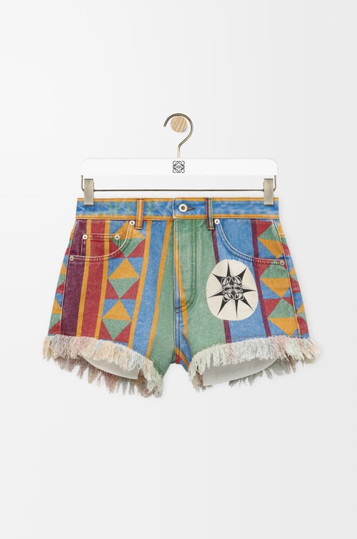 LOEWE Pantalón corto en denim Multicolor