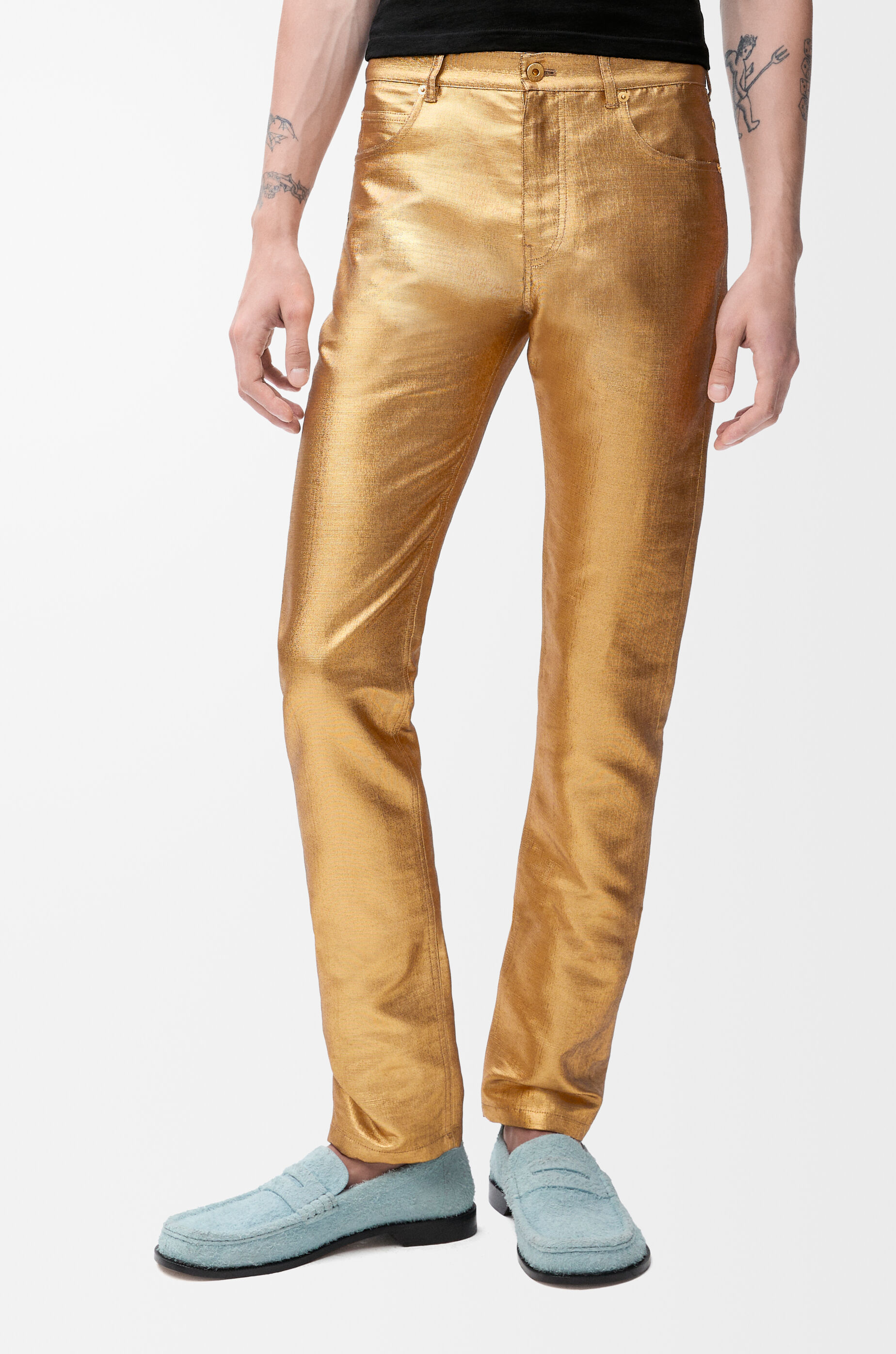 Trousers in technical satin Gold - LOEWE