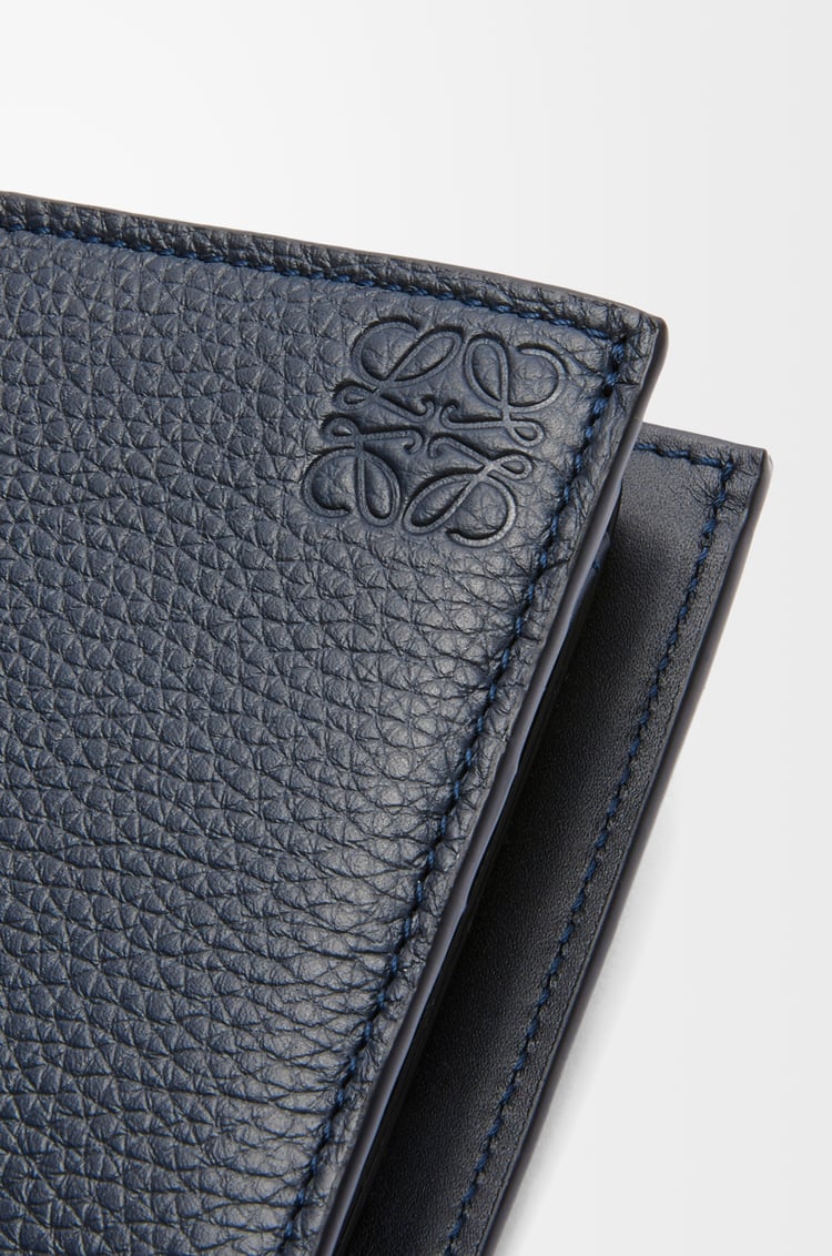 LOEWE Bifold coin wallet in soft grained calfskin Deep Navy