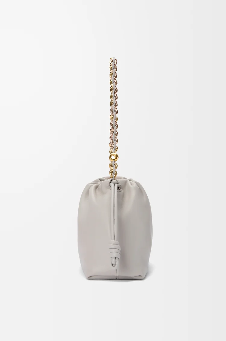 LOEWE Medium Flamenco purse in mellow nappa lambskin Shell Grey