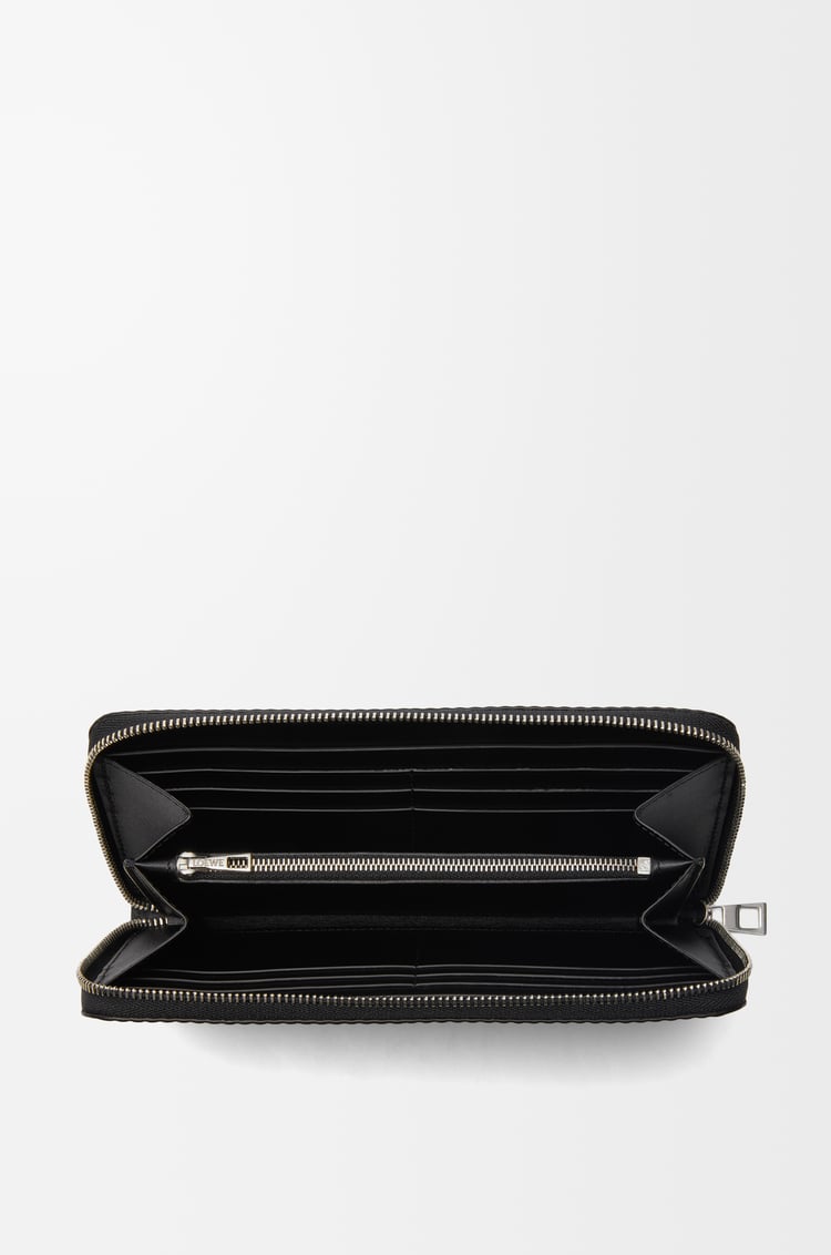 LOEWE Zip around wallet in textured classic calfskin Black