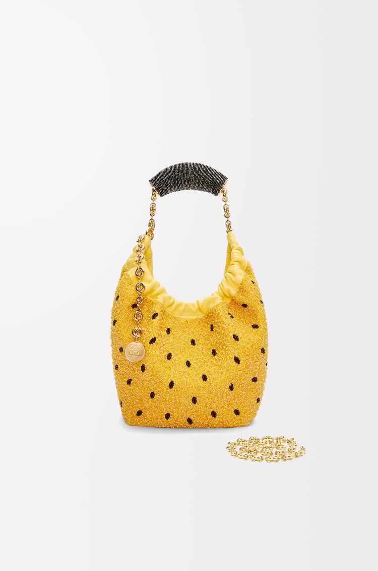 LOEWE Bolso Squeeze mini en piel con pedrería Amarillo