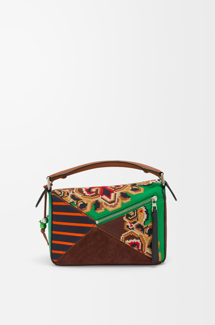 LOEWE パズル10 パッチワーク リエディション バッグ（カーフ/スエード/キャンバス） マルチカラー
