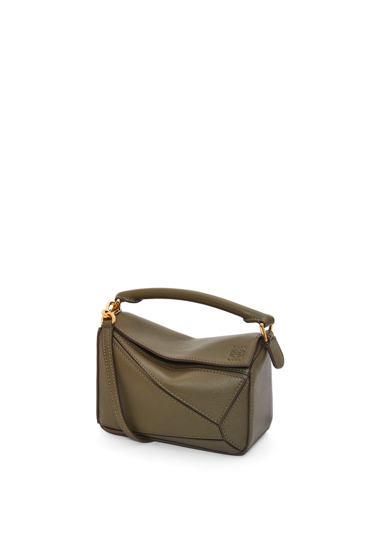 LOEWE Mini Puzzle bag in classic calfskin Dark Khaki Green