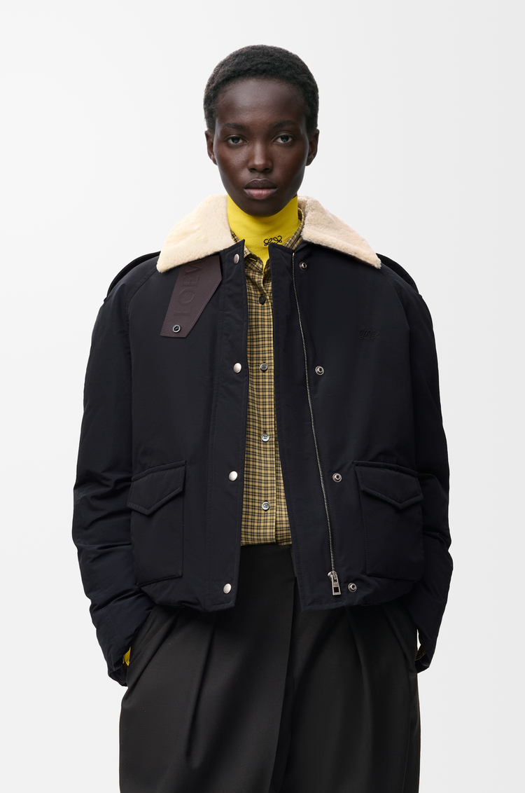 LOEWE Puffer jacket in technical cotton Black