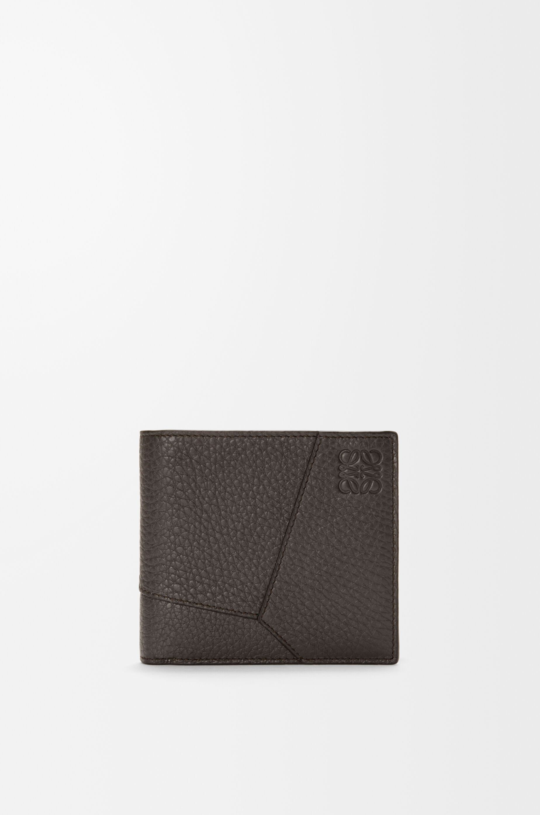 Puzzle bifold coin wallet in supple grained calfskin Grey - LOEWE