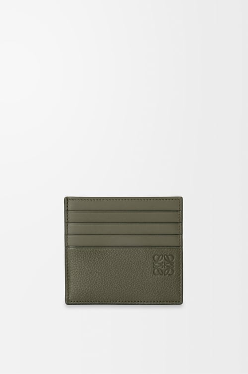 LOEWE 柔软粒面牛皮革开放式卡包 卡其绿色