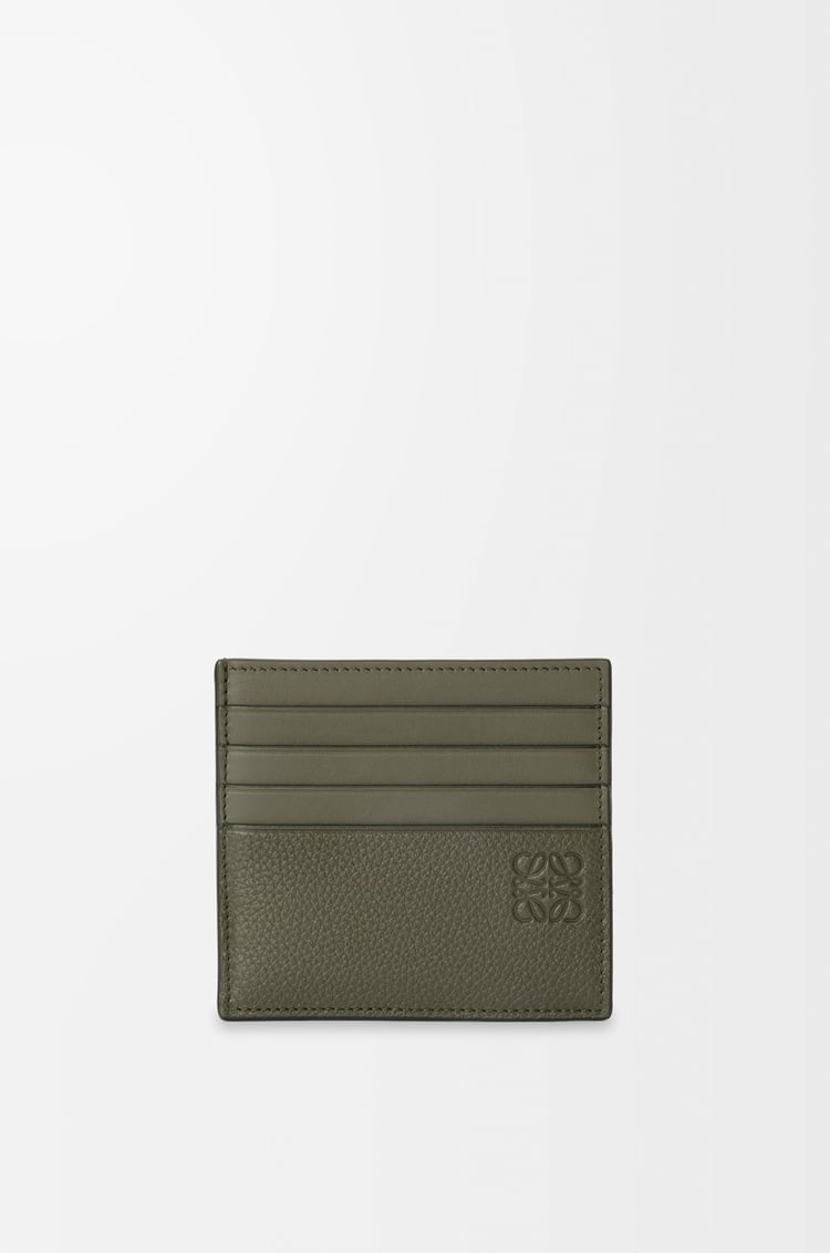 LOEWE 柔软粒面牛皮革开放式卡包 卡其绿色
