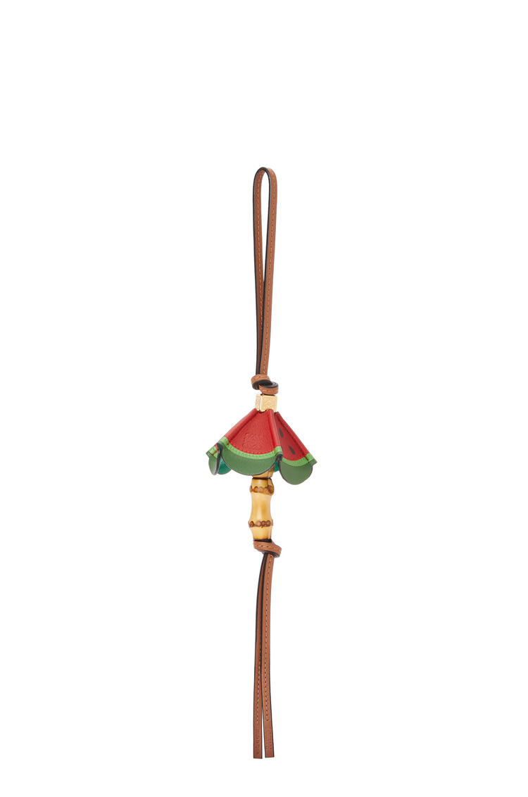 LOEWE 西瓜雨傘造型小牛皮和黃銅吊飾 紅 pdp_rd