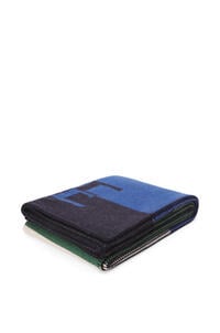 LOEWE LOEWE blanket in wool and cashmere Blue/Multicolor pdp_rd