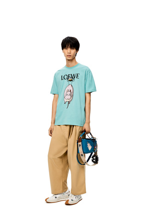 LOEWE Yu-Bird T-shirt in cotton Turquoise plp_rd