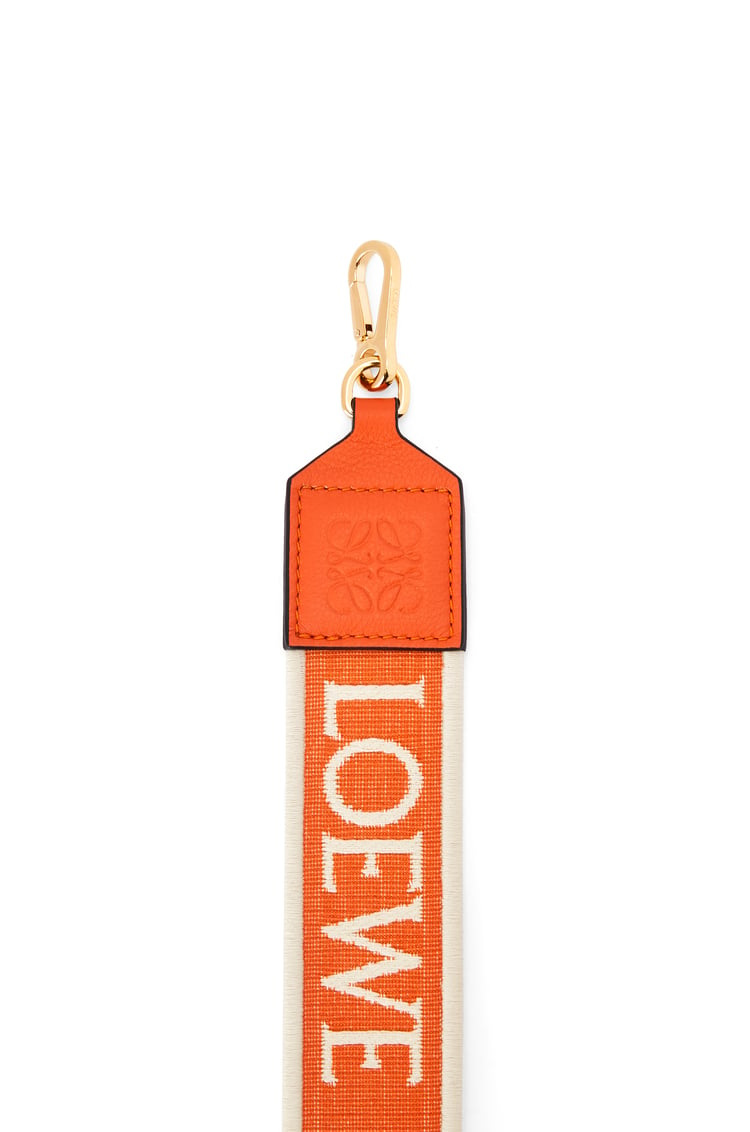 LOEWE Anagram strap in jacquard and calfskin Orange