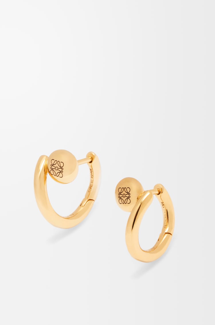 LOEWE Anagram Pebble mini hoop earrings in sterling silver Gold