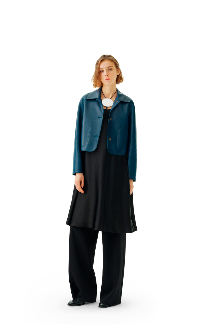 LOEWE Short jacket in nappa Varsity Blue