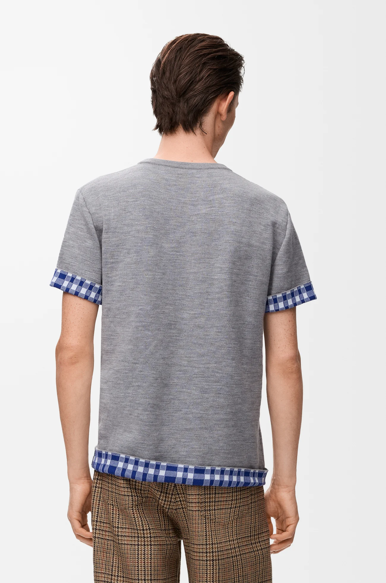 LOEWE Top in wool and cotton Grey/White