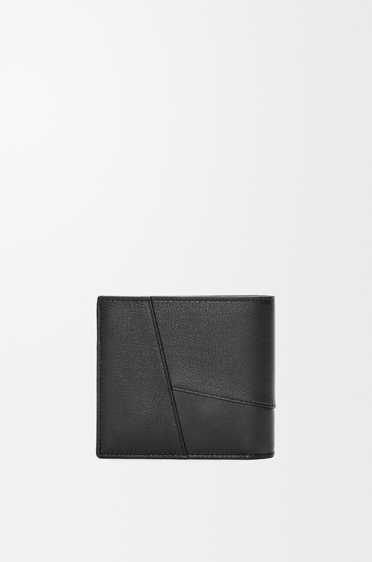 LOEWE Puzzle bifold wallet in supple grained calfskin Black