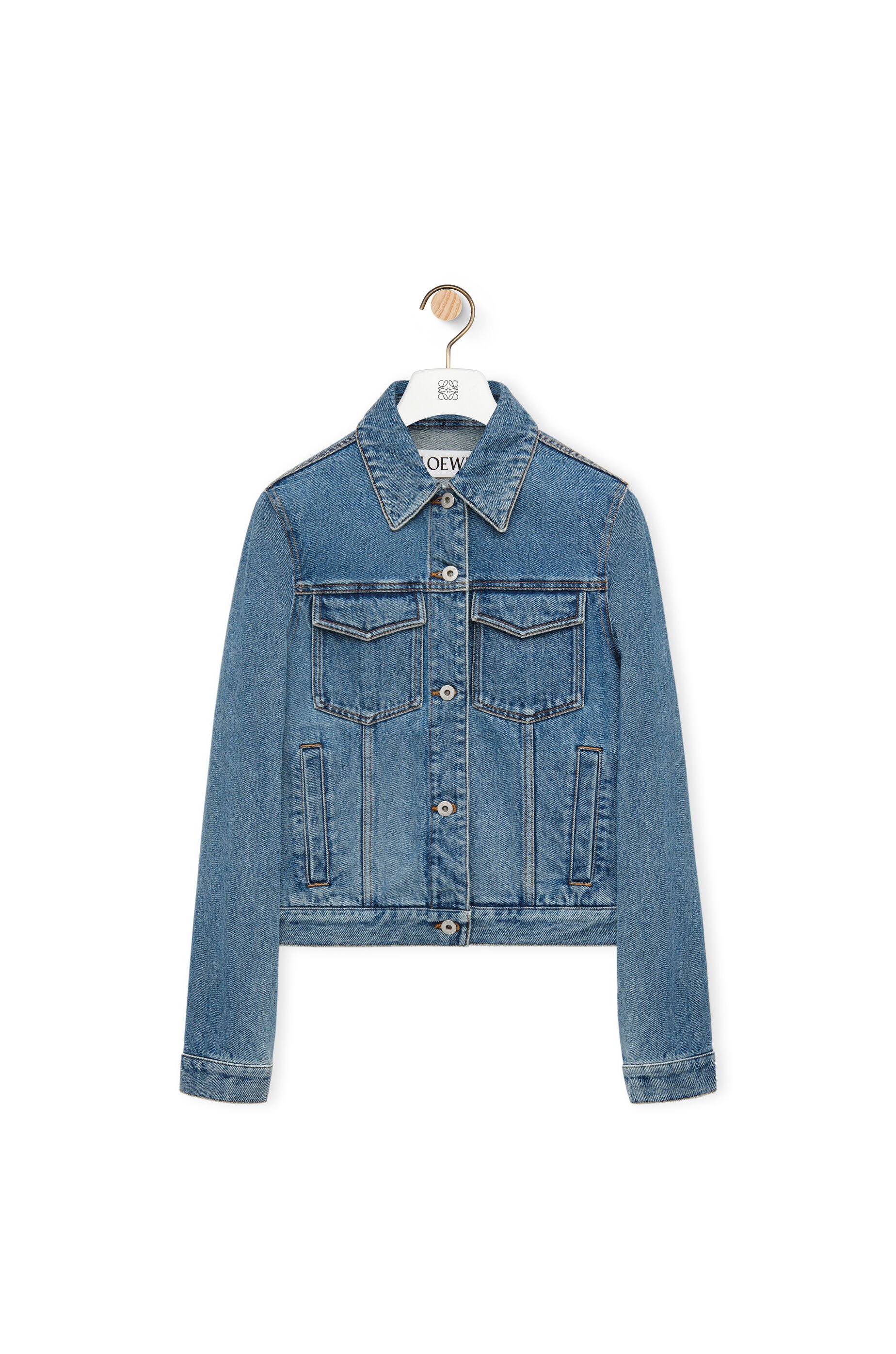 Chain print denim jacket hot sale
