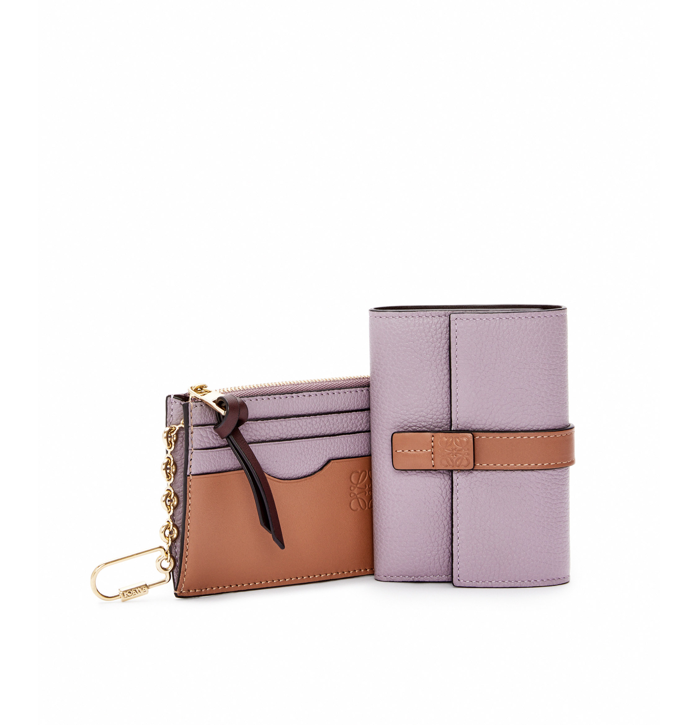 Coin cardholder and small vertical wallet in soft grained calfskin