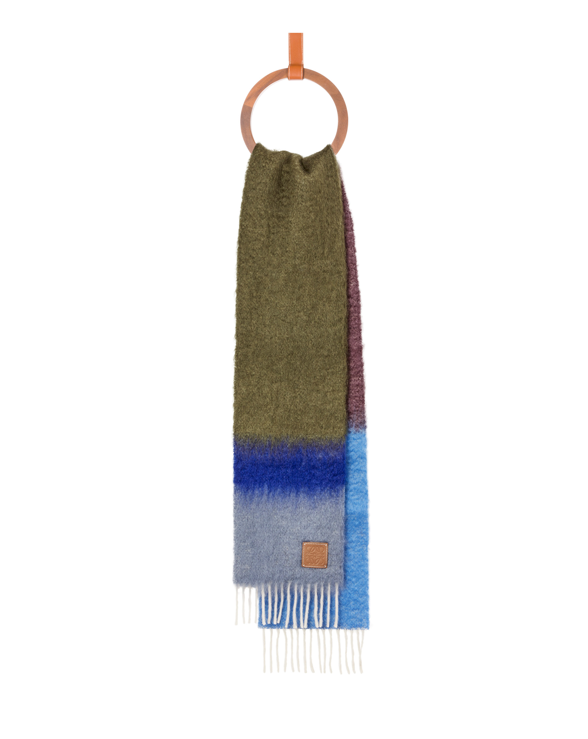 Stripe scarf in wool and mohair